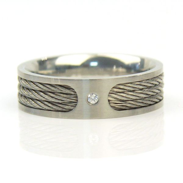 STEEL by Christ Herren Ring Edelstahl Silver Zirkonia GR 62 NEU