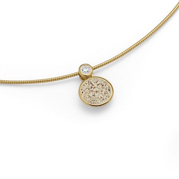 DUR Kette "Polarstern" 925er Silber vergoldet Strandsand Länge 42 cm K2487 NEU