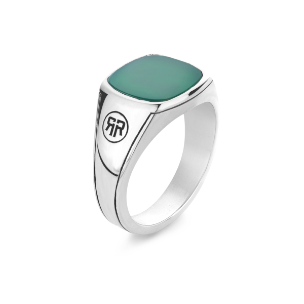 Rebel & Rose Silber Ring "Square Green Jade" GR 63 RR-RG040-S NEU