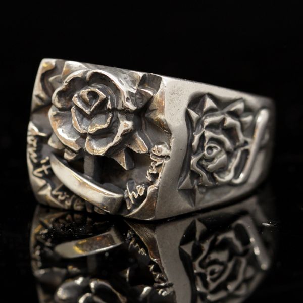 Ring Siegelring "ROSES" 925er Silber Gr 58 NEU