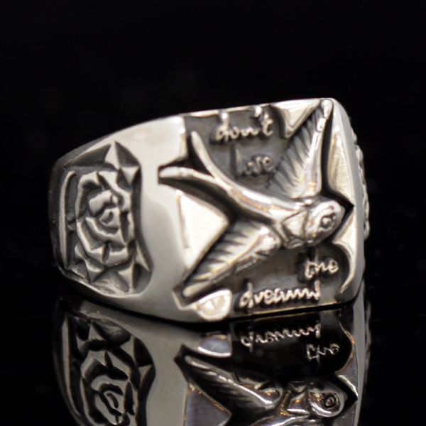 Ring Siegelring "SWALLOW" 925er Silber Gr 64 NEU