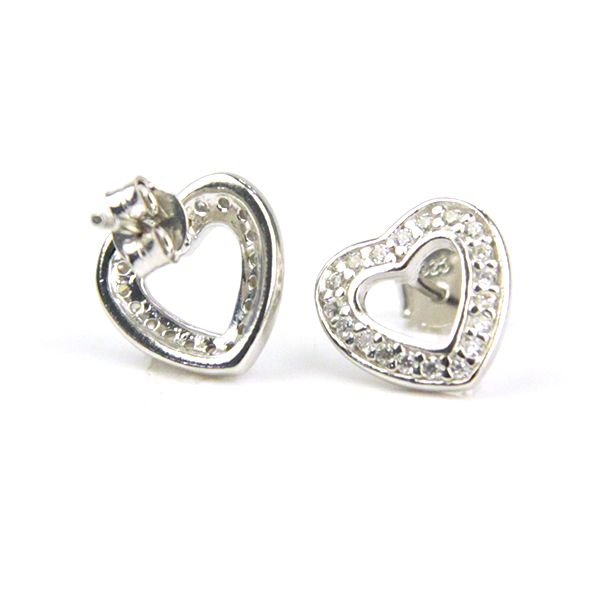 Ohrstecker Herz CZ 925er Silber Zargenfassung BES02554 NEU