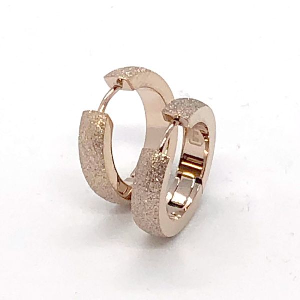 monomania Creolen "STELLA" Edelstahl Roségold diamantiert ø 18 mm NEU