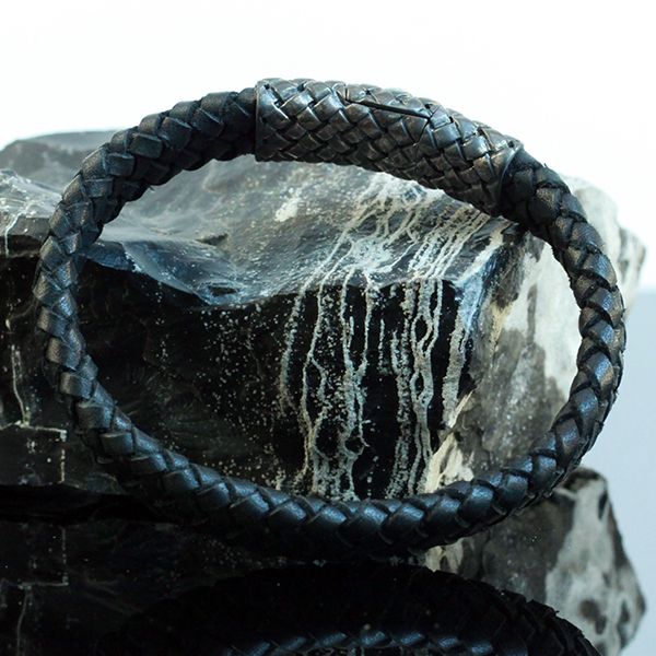 JJJ LA Leder Armband 925er Silber Magnetverschluß 210 mm