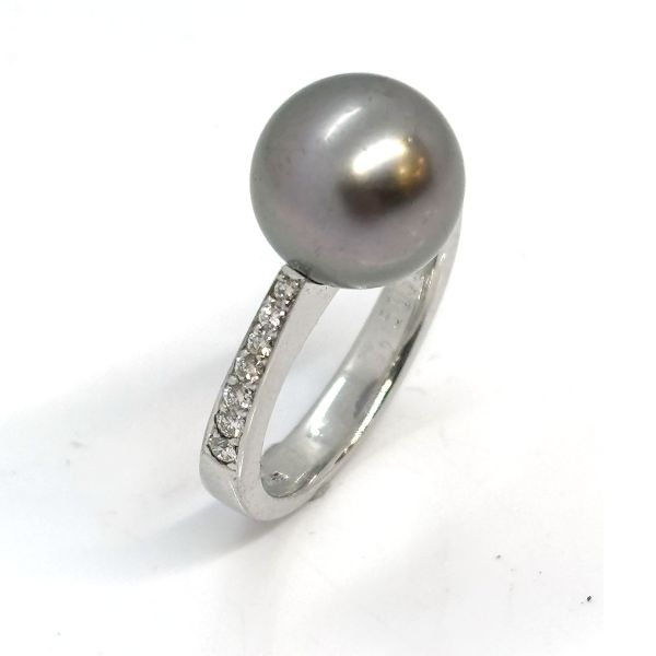 Tahitiperl-Diamantring 750er WG von Wempe GR 51 (27077)
