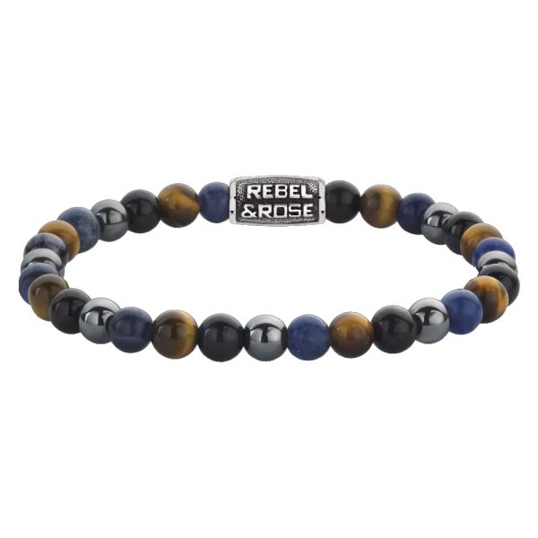 Rebel & Rose Armband "Blue Rain Vintage" 6 mm RR-60110-V-M 17,5 cm NEU