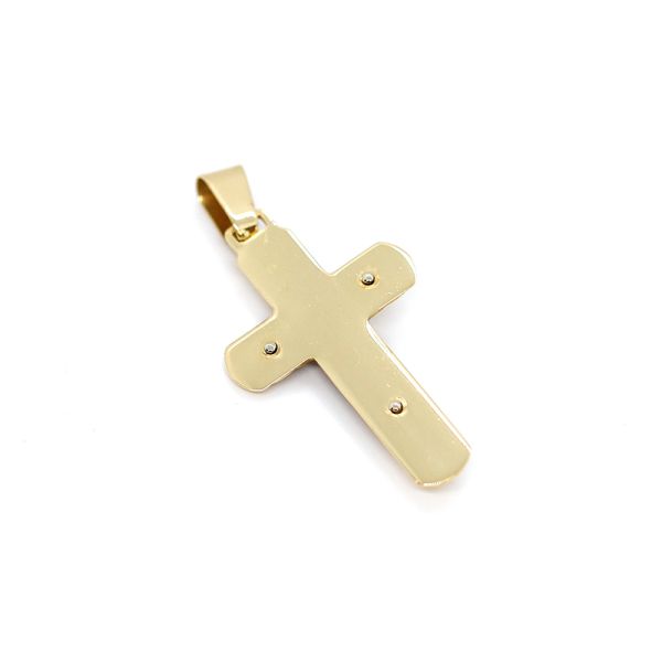 Kreuz aus 585er Gelgold mit Korbus aus Weißgold (26385)