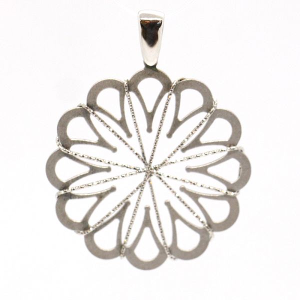 Anhänger "Blume" 925er Silber rhodieniert mit feinem Silberdraht BCL1230 NEU