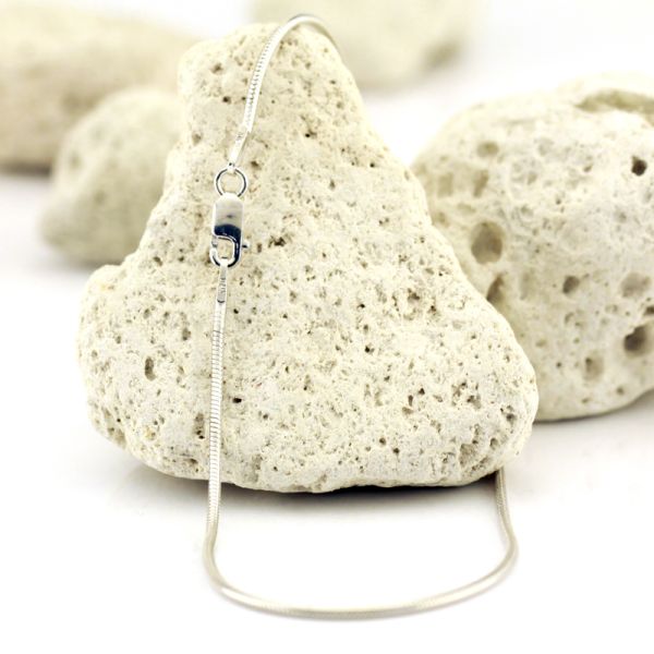 Halskette Schlangenkette 925er Sterling Silber rhodiniert 42 cm / 1,4 mm Breit