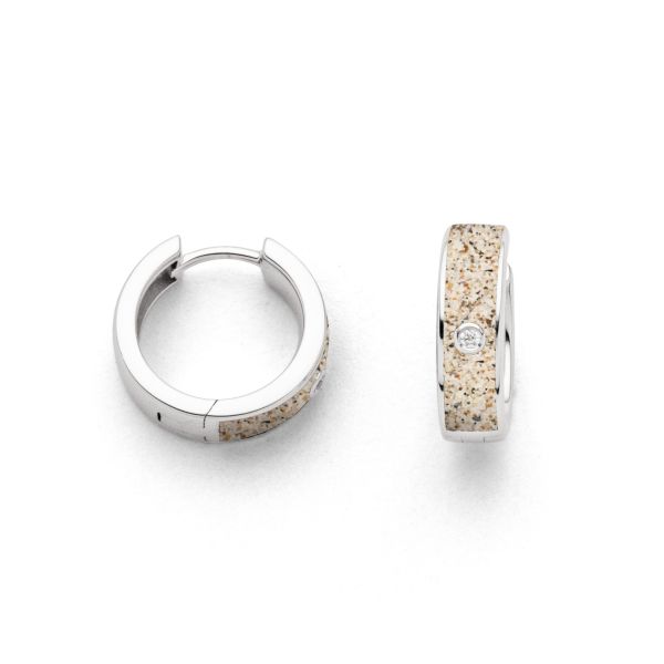 DUR Creolen "Nordlicht" 925er Silber rhodiniert Strandsand Zirkonia O5564 NEU