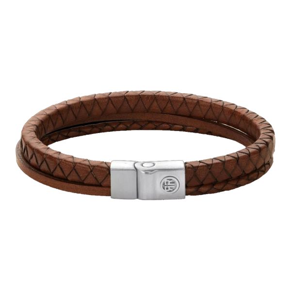 Rebel & Rose Armband "Full Metal Premium Combo 9mm Cognac 19 cm RR-M0066-S-L NEU