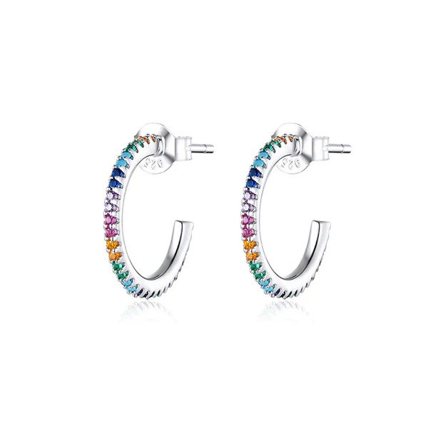 Steckcreolen "Multicolor" 22 mm 925er Sterling Silber rhodiniert BECRS05-22 NEU