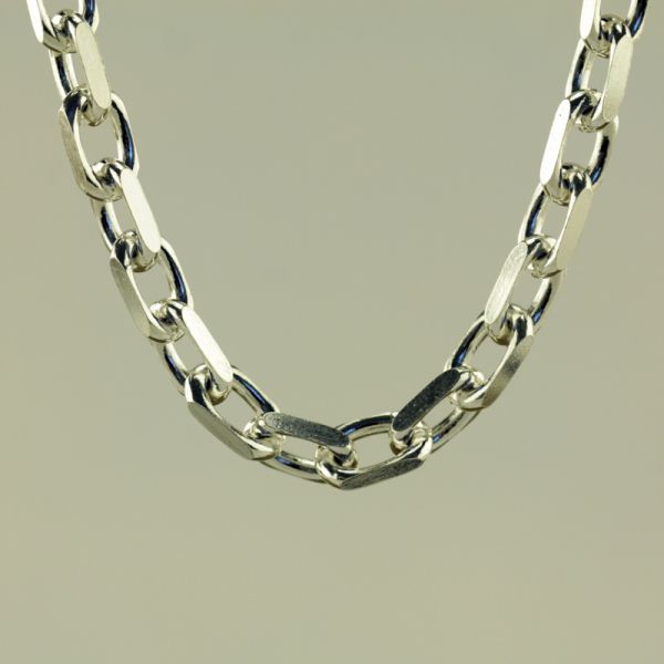 Halskette Ankerkette MASSIV 925er Sterling Silber rhodiniert 60 cm / 5,5 mm Breit NEU