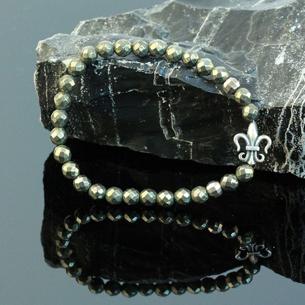 JJJ LA Armband "LILY" 4 mm Magnetite Kugeln kombiniert mit 925er Slber