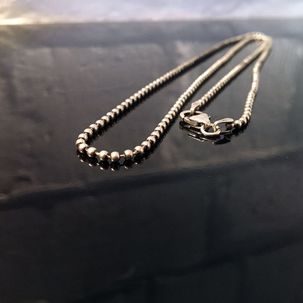 JJJ LA Halskette "BALL & CHAIN" Kugelkette 925er Silber Ø 2 mm 60 cm lang