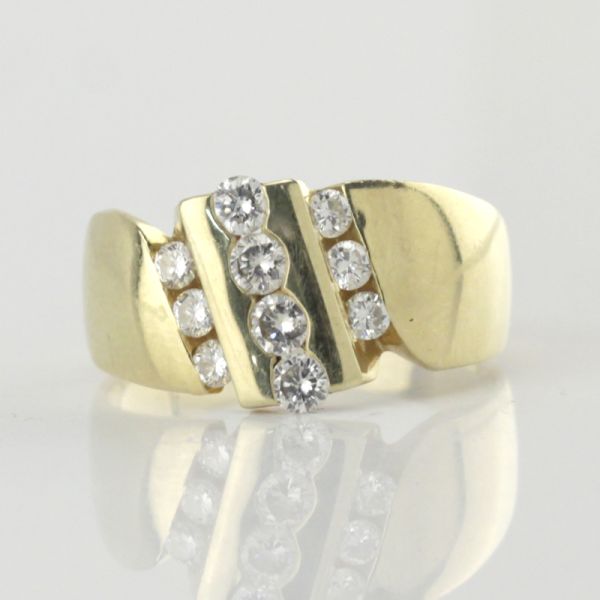 Diamant Damen Ring 750er Gelbgold 0,36 Ct Diamnaten im Brillantschliff GR 58 (6858)