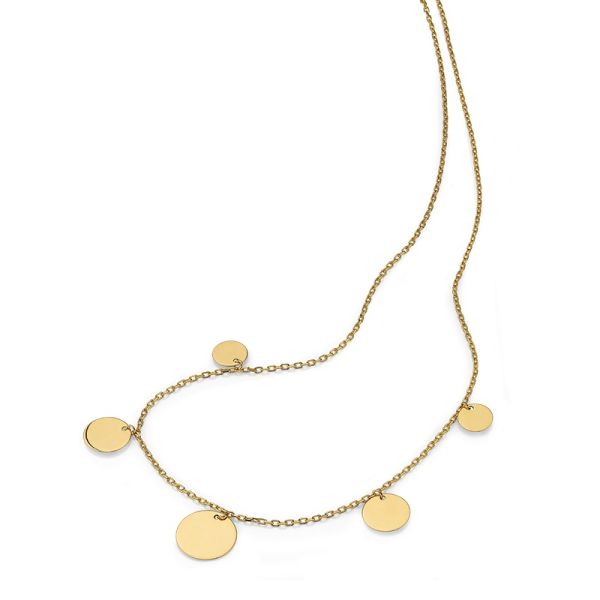 Damen Collier Plätchenkette 925er Silber vergoldet 42 + 3 cm 5-211773-001 NEU