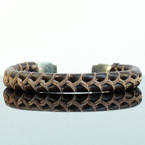 JJJ LA Leder Armspange "SKULL" kombiniert mit 925er Silber