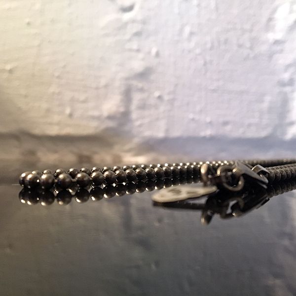 JJJ LA Halskette "BALL & CHAIN" Kugelkette 925er Silber geschwärzt Ø 3 mm 70 cm lang