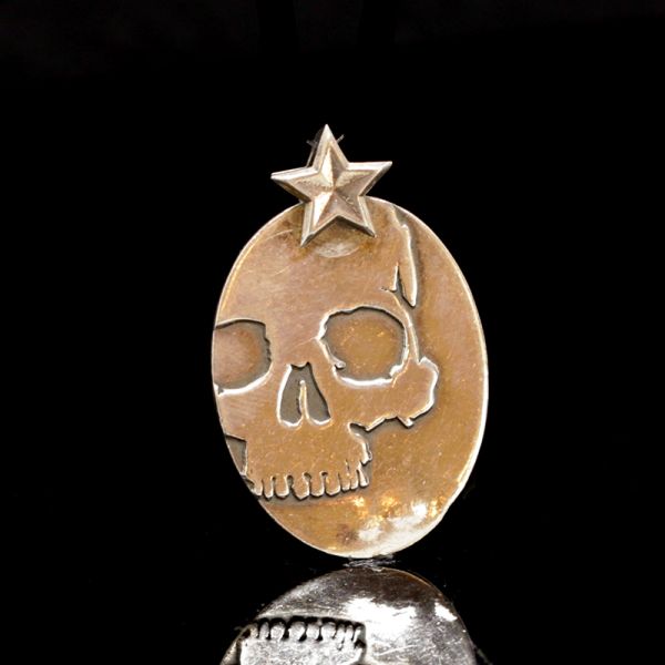 Anhänger Oval "SKULL" in 925er Silber 28 x 42 mm by Rude Riders NEU