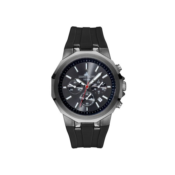Adora Nautic Herren Chronograph AN2418 Edelstahl IP Gun NEU