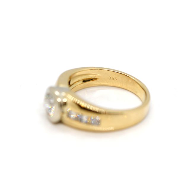 Ring mit Diamant im Brillant- & Princesschliff 585er Gelbgold (22092)
