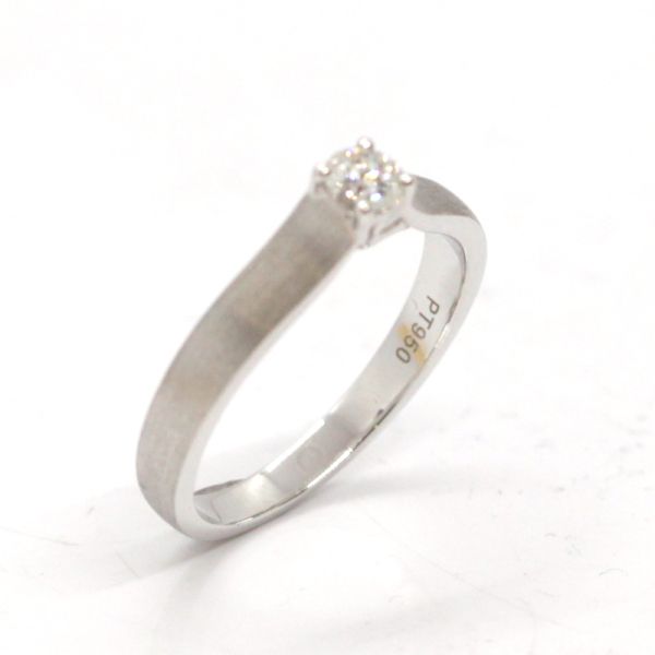 Brillant Ring 900er Platin 0,20 Ct Diamant im Brillantschliff GR 54 NEU