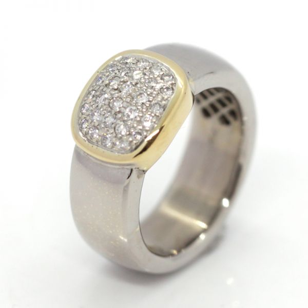 Diamant Ring 750er Weißgold Gelbgold 0,56 ct Diamanten GR 56 (10274)