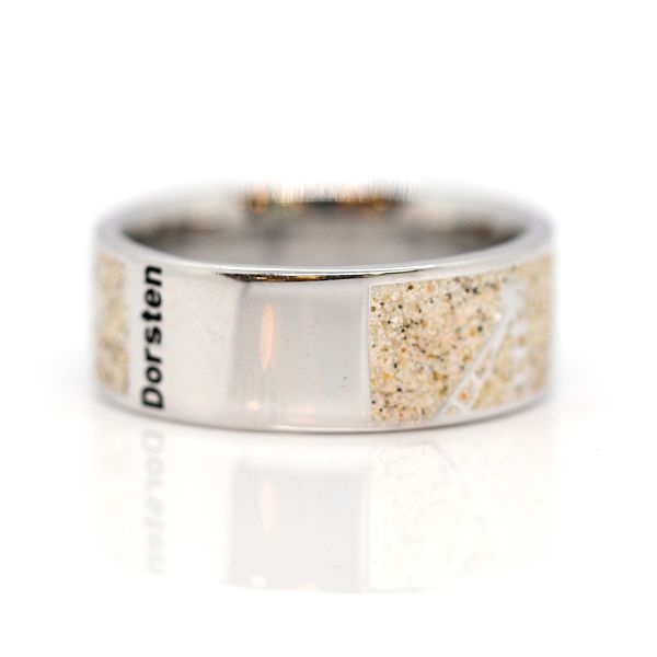 DUR Ring "Stadt Dorsten Ring Sand" 925er Silber rhodiniert Strandsand GR 64 R6091 NEU
