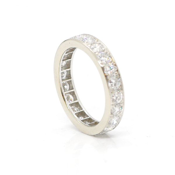 Memoire Ring 750er Weißgold 2,2 Ct Diamanten im Brillantschliff GR 52 (22056)