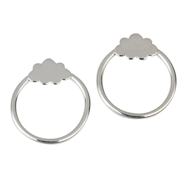 Ohrstecker "Wolken" 925er Silber rhodiniert S-00169O NEU