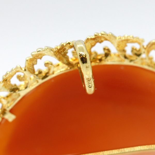 Großer Anhänger/ Brosche 585er Gelbgold mit Gemme gewölbt (26493)