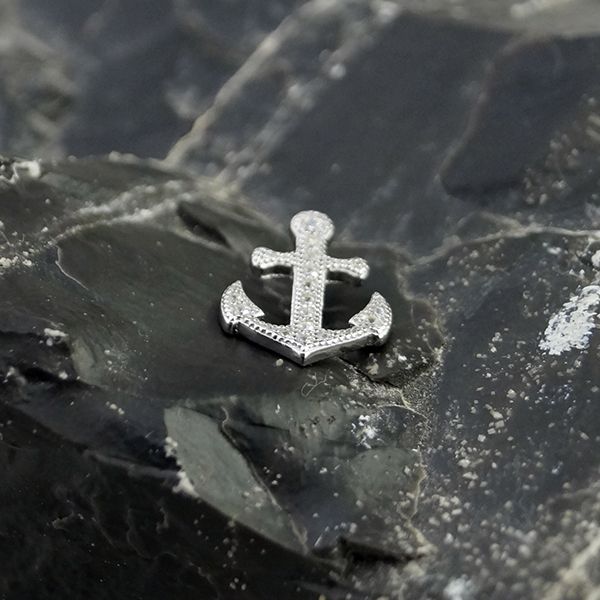 Anhänger "ANCHOR" Anker 925er Silber rhodiniertmit Kubic Zirkonia