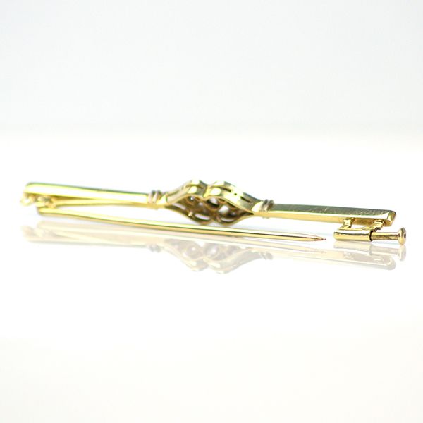 Antik Brosche 585er Gold mit Diamanten im Vollschliff und Rosen