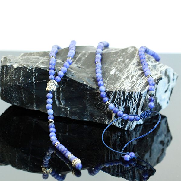 JJJ LA Triangle Halskette Achat Gebetskette Rosenkranz Buddha 925er Silber