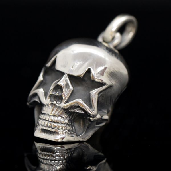 Anhänger "SMALL STAR SKULL" 925er Silber 10 x 16 x 34 mm NEU