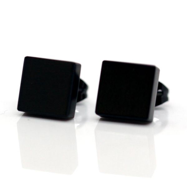 monomania Pure Ohrstecker "Quadrat" Edelstahl PVD Black 8 x 8 mm NEU