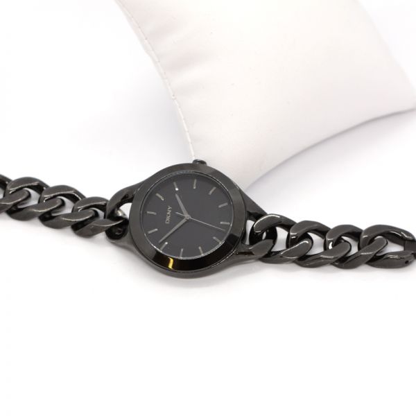 DKNY Damen Armbanduhr mit Panzerarmband IP black (11415)