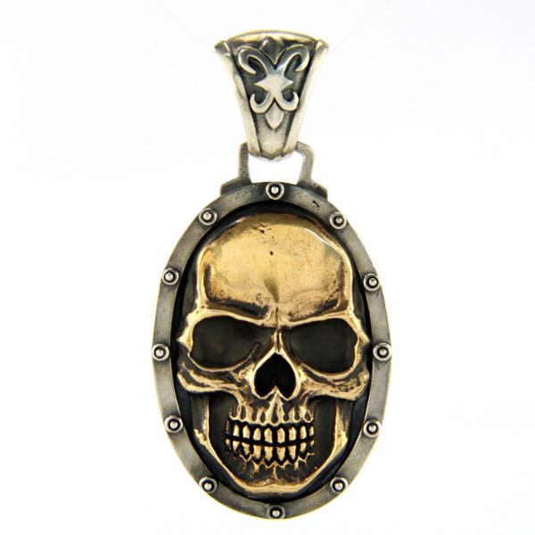 JJJ LA Anhänger "BIG SKULL BRONCE" 925er Silber Bronze Herren NEU