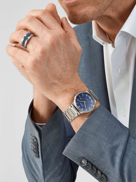 BERING Herren Armbanduhr Solar Titanium silber gebürstet 15239-777 NEU