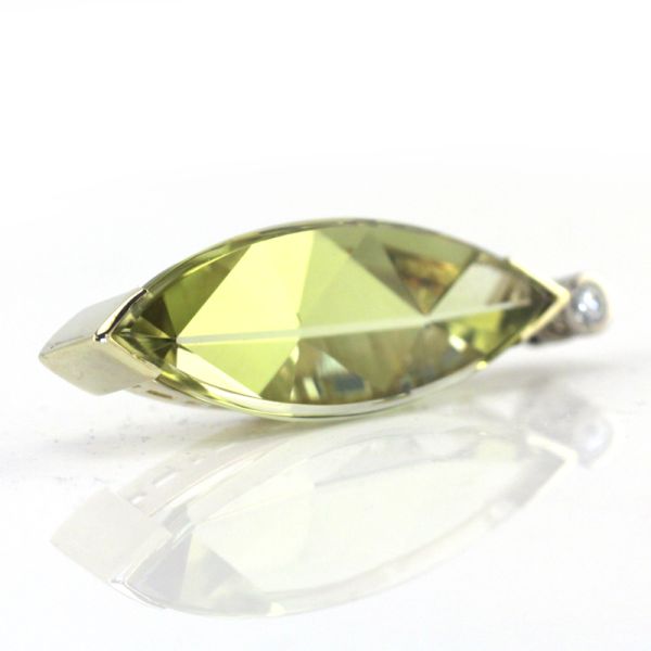 Citrin Diamant Anhänger 585er Gelbgold / Weißgold Goldschmiedearbeit (7377)