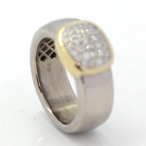Diamant Ring 750er Weißgold Gelbgold 0,56 ct Diamanten GR 56 (10274)