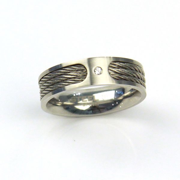 STEEL by Christ Herren Ring Edelstahl Silver Zirkonia GR 62 NEU