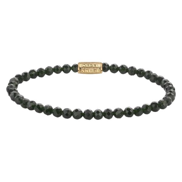 Rebel & Rose Armband "Green Glam Rocks gold-coloured" 4 mm RR-40157-S-M 17,5 cm NEU