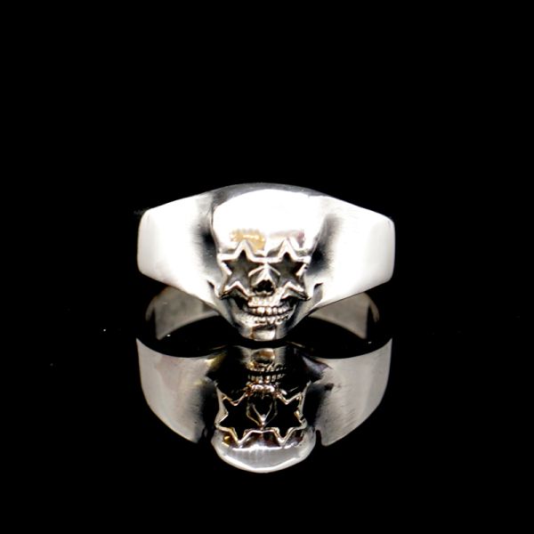 Ring "STAR SKULL" 925er Silber Gr 58 NEU