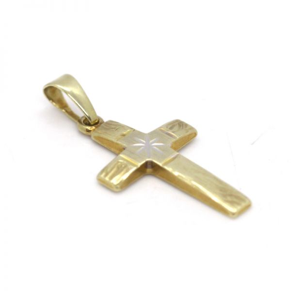 Kreuz Anhänger 585er Gelbgold 12 x 25 mm (11016)
