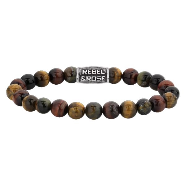 Rebel & Rose Armband "Who's afraid of the Tiger Vintage" 8 mm RR-80095-V-M 17,5 cm NEU