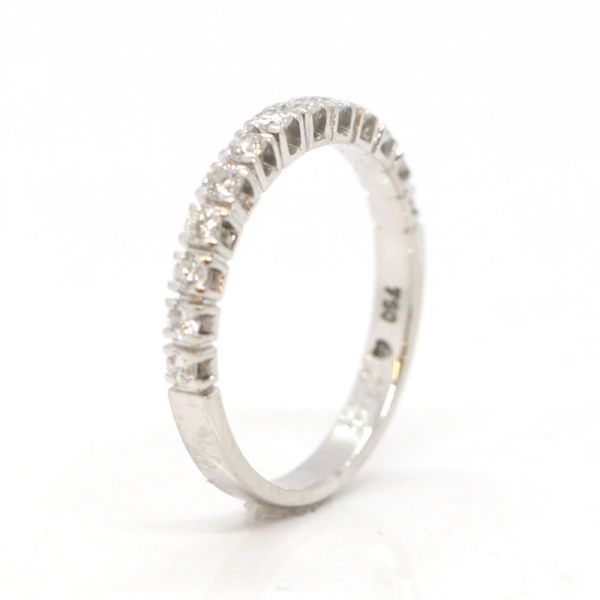 Halbmemoire Ring 750er Weißgold 0,51 Ct Diamanten im Brillantschliff GR 59 (15090)