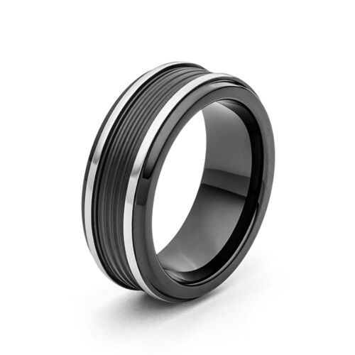 monomania Ring "JBC Ring" Edelstahl PVD schwarz GR. 69 NEU