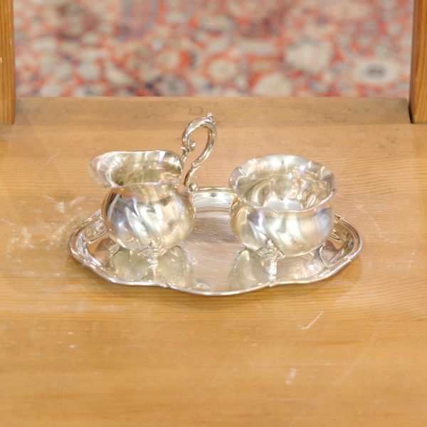 Milchkännchen, Zuckerschale, Tablet 835er Silber 234 Gramm (22562)
